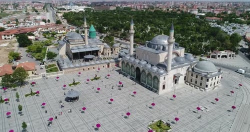 City And Mosque Aerial View