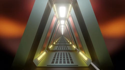 Futuristic Sci-Fi Tunnel Loop Background Animation