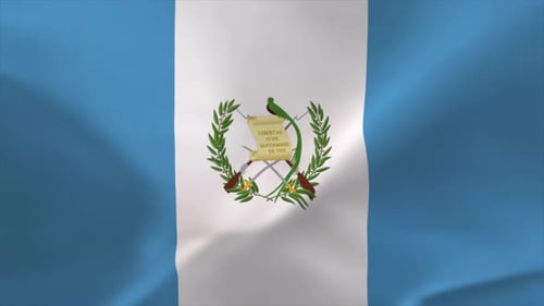 Realistic Waving Flag of Guatemala with National Emblem
