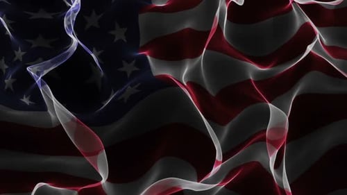 Abstract Waving American Flag Loop Background
