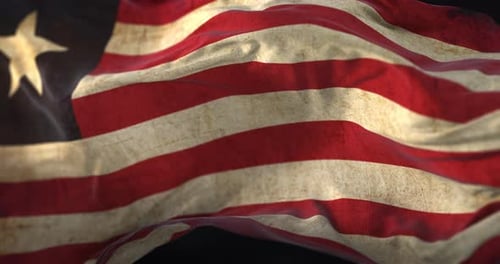 Grungy Distressed Flag Waving Loop Animation
