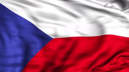 Realistic Waving Czech Republic National Flag Animation