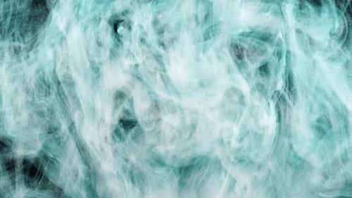 Abstract Paint Swirls in Teal and White