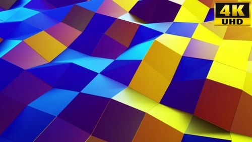 Dynamic Colorful Undulating Geometric Abstract Background Loop