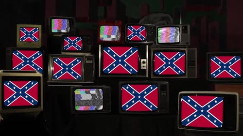 Rebel Confederate Flag and Retro Televisions.