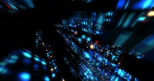 Futuristic Blue Tech Tunnel Loop Background