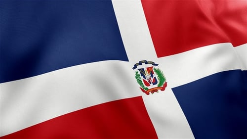 Dominican Republic Flag Waving Loop Animation