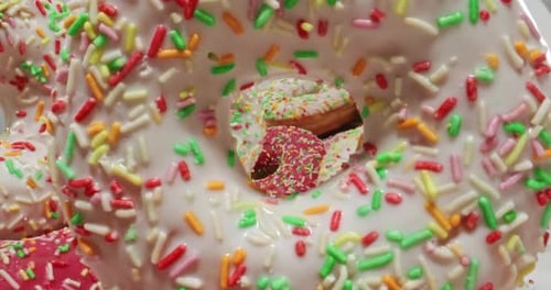 Delicious Donuts with Colorful Sprinkles and Icing