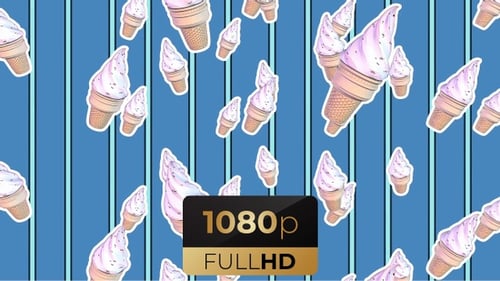 Animated Decorative Ice Cream Cone Pattern