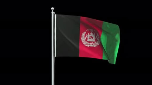 Realistic Afghanistan National Flag Waving Animation