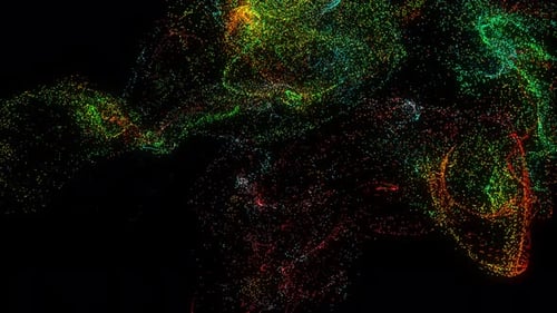 Colorful Particle Fluid Flow Abstract Digital Background Animation