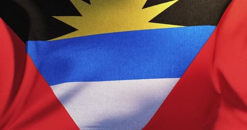 Waving Fabric Flag of Antigua and Barbuda