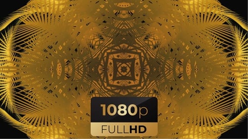 Abstract Golden Decorative Kaleidoscope Pattern Loop Background Animation