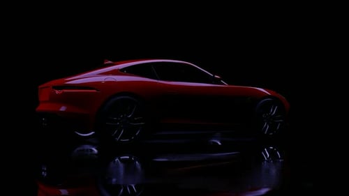 Luxury Red Sports Car Side View