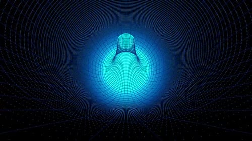 Abstract Light Blue Color Grid Tunel Animation
