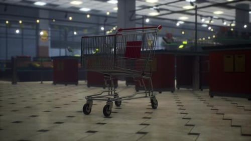Empty Closed Supermarket Due Covid19 Coronavirus Epidemic