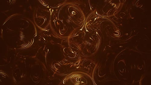 Golden Abstract Swirling Particle Lines Background Loop