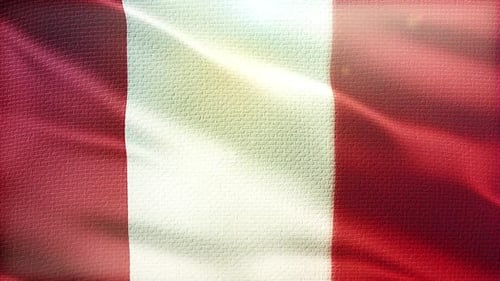 Waving Flag of Peru with Realistic Fabric Texture