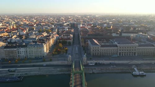 Crossing the Liberty Bridge towards Corvinus University in Budapest