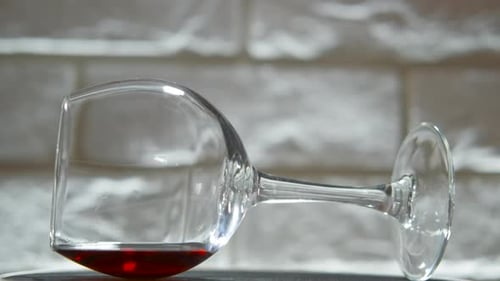 Lying Wine Glass with Red Wine