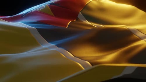 Realistic Waving Flag Animation with Dramatic Lighting