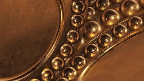 Golden Spheres Geometric Abstract Motion Background Loop