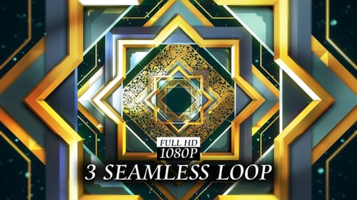 Elegant Golden Islamic Star Pattern Background Loop For Ramadan Eid