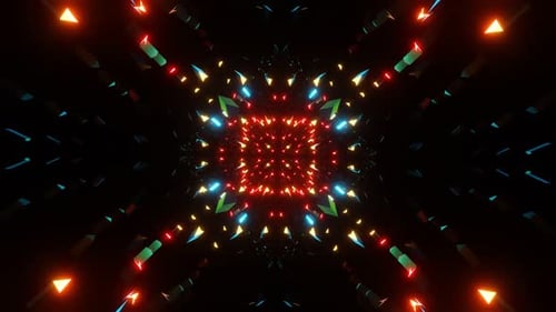 Vj Loop Flying Through the Neon Lights of a Sparkling Tunnel 02