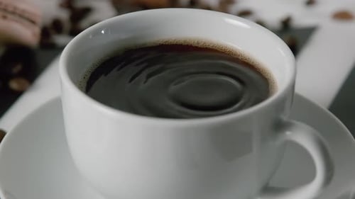 Close up of Coffee Drop Rippling