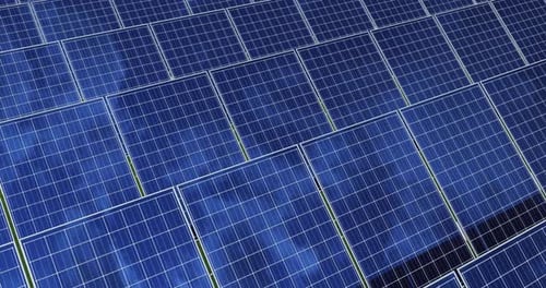 Ecology Solar Power Station Panels in the Fields Green Energy at Sunset Landscape Electrical