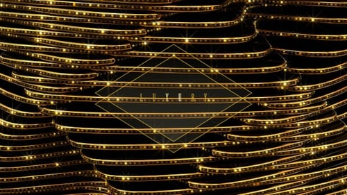 Golden Lines with Sparkling Lights Animated Background Loop