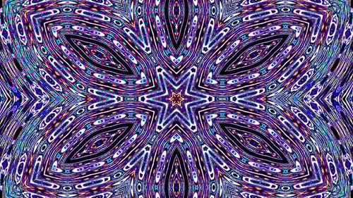 line wave motion, colorful star shape, on a blue background