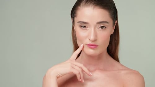Young Woman Posing with Elegant Makeup