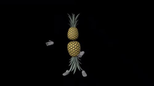 3D Animated Pineapple Character Dancing and Gesturing