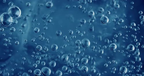 Blue Water Bubbles Macro Abstract