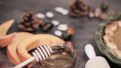 Pumpkin Pie and Autumn Baking Ingredients