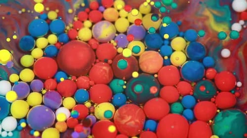 Abstract Multicolored Bubbles Paint