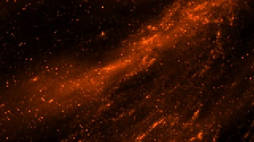Orange Pixel Glitch Digital Particles Motion Background