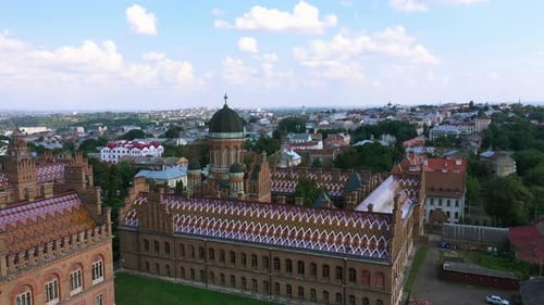 The Chernivtsi National University at Cloudy Day