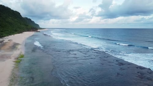 Nyang Nyang Beach cliff parallax with clouds
