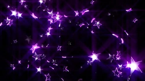 Animated Falling Purple Glowing Stars Sparkle Background Loop