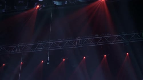 Colorful Stage Lights Shine in the Darkness