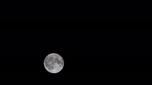 Full Moon Drifting Across the Black Night Sky