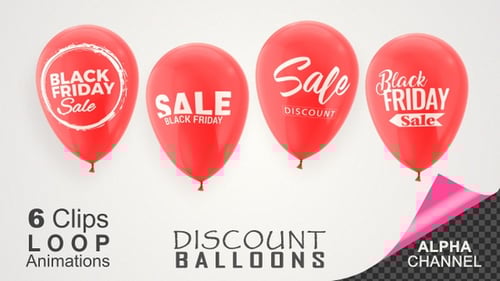 Animated Black Friday Sale Red Balloons