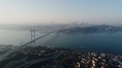 Istanbul Bosphorus And Bridge Aerial View