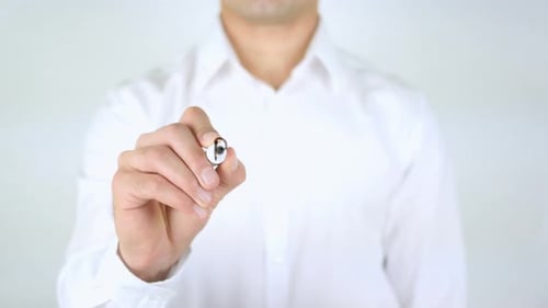 Man Writes Best Idea with Marker