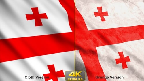 Georgian Flag Waving with Clean and Grunge Styles