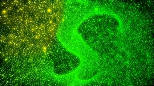 Grüner digitaler Partikellinien-animierter Animations-Hintergrund