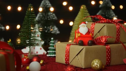 Papai Noel na caixa de presente de Natal