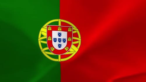 Waving Flag of Portugal Loop Animation